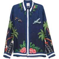 Camasi casual "Surf Club Midnight" Print Shirt Barbati