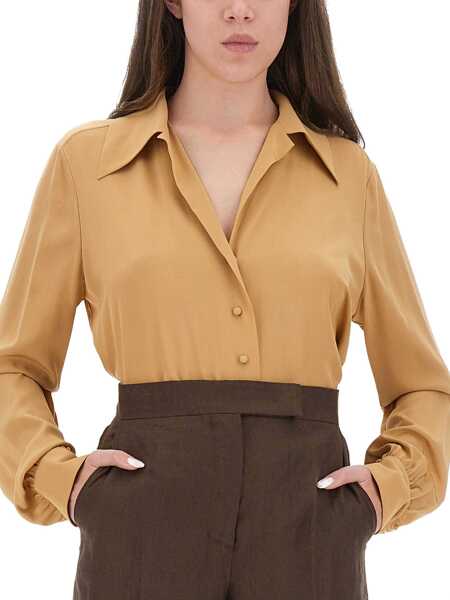 Bluze Saint Laurent Silk Crepe De Chine Blouse NUDE Femei (BM 18279727) 3