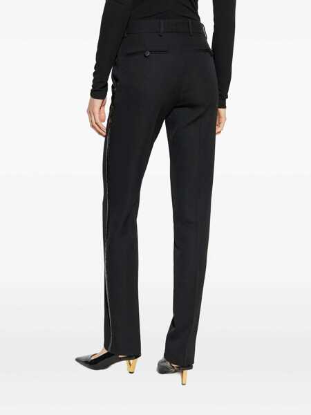 Pantaloni casual Versace Versace Wool Tailored Trousers Black Femei (BM 18283326) 4