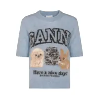 Tricouri Ganni Animals Ss Jumper Femei