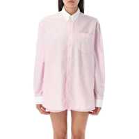 Camasi Sporty & Rich Striped H&W Crest Oversized Oxford Shirt Femei