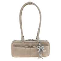 Genti de umar Self-Portrait 'Tan Suede Baguette With Charm' Shoulder Bag Femei