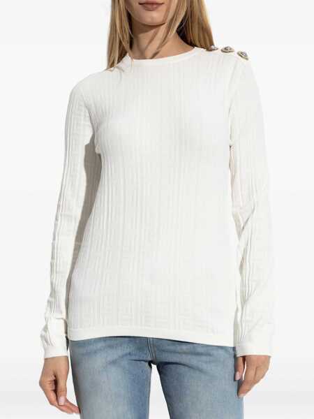 Pulovere casual Balmain Knitted Tops. IVORY Femei (BM 18289387) 3