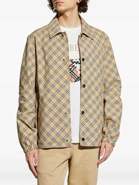 Jachete Burberry Shirt Jacket SAND IP CHECK Barbati (BM 18289648) 3