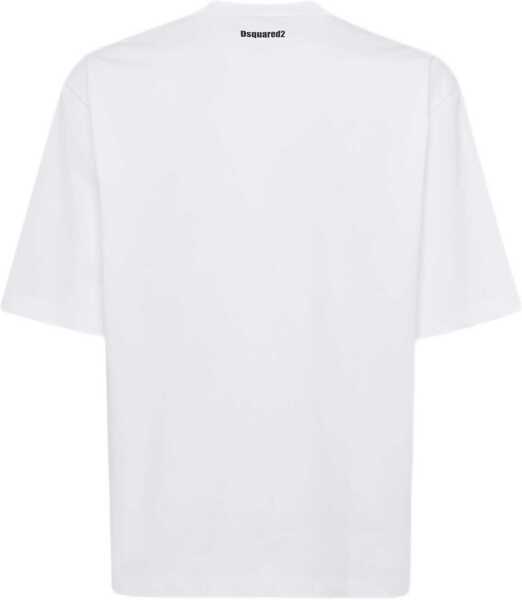 Tricouri DSQUARED2 Logoed T-Shirt WHITE  BLACK PRINT Barbati (BM 18289666) 2