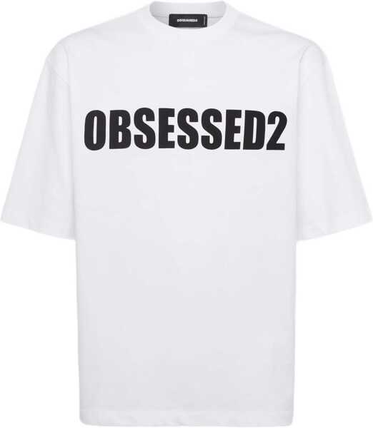 Tricouri DSQUARED2 Logoed T-Shirt WHITE  BLACK PRINT Barbati (BM 18289666) 1