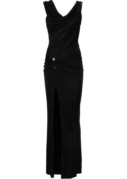 Rochii Versace Draped jersey long Dress BLACK Femei (BM 18289762) 1