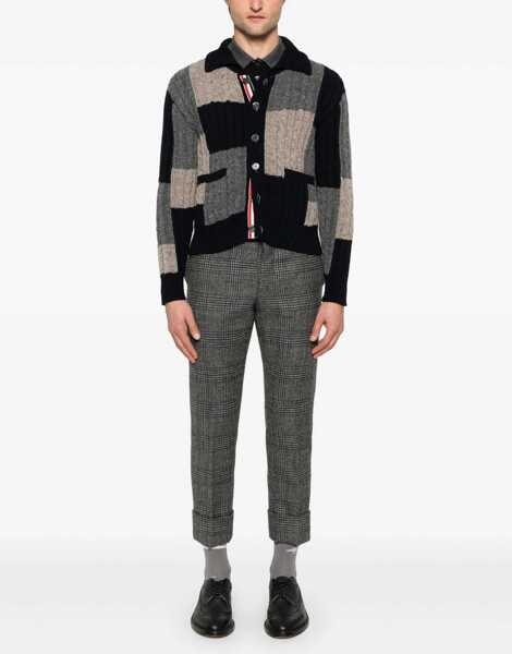 Cardigane Thom Browne Intarsia Cardigan NAVY/GREY/BROWN Barbati (BM 18289774) 2