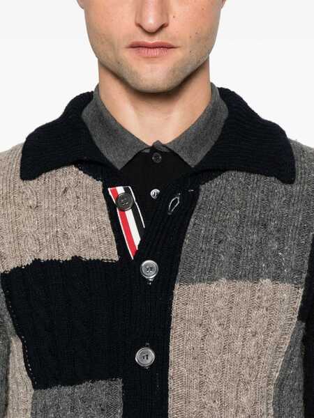 Cardigane Thom Browne Intarsia Cardigan NAVY/GREY/BROWN Barbati (BM 18289774) 5