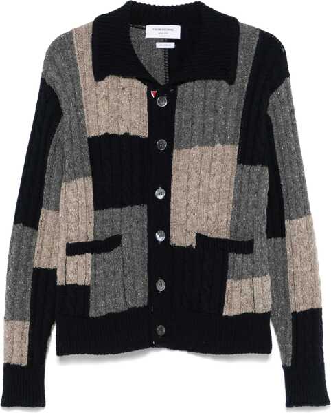 Cardigane Thom Browne Intarsia Cardigan NAVY/GREY/BROWN Barbati (BM 18289774) 1