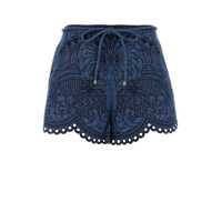Pantaloni casual Zimmermann Dark Blue Linen Shorts Femei