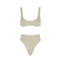 Costume de baie Beige Bikini With Top With Removable Cups And High Waist Brazilian Bottoms In Tech Fabric Stretch Woman Femei