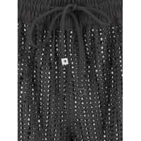 Imbracaminte Dama pagina 470 - Pantaloni casual Venuja Grey Swim Shorts With Elastic Drawstring Waist And All-Over Pinstripe Rhinestones Embellishments In Tech Fabric Woman GREY... (BM 18293898) - B-mall.ro