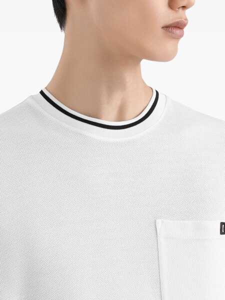 Tricouri Dolce & Gabbana White Crewneck T-Shirt With Logo Embroidery On The Front In Cotton Man WHITE Barbati (BM 18294606) 4