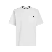 Tricouri White Crewneck T-Shirt With Logo Embroidery On The Front In Cotton Man Barbati