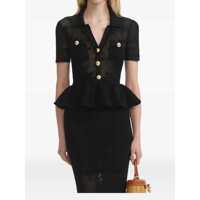 Rochii Self-Portrait Black Cotton Dress Femei