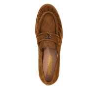 Mocasini Pinko Dama - Mocasini Pinko Naty 02 Brown Loafers With Love Birds Diamond Cut Logo Plaque In Suede Woman BROWN Femei (BM 18296226) - B-mall.ro