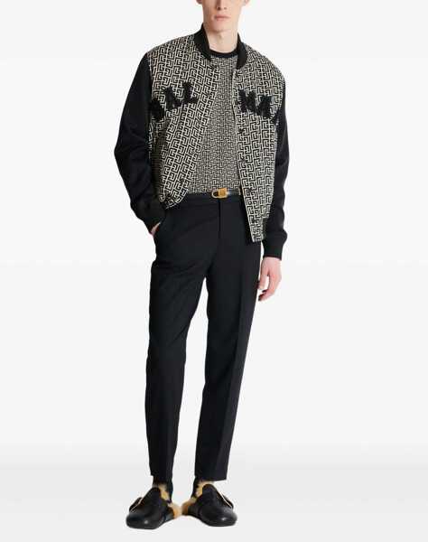 Tricouri Balmain Monogrammed Jacquard T-Shirt GREY Barbati (BM 18297019) 2