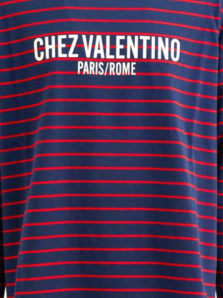Tricouri Valentino Garavani Long Sleeve T-Shirt With Chez Valentino Print BLUE Barbati (BM 18297022) 2