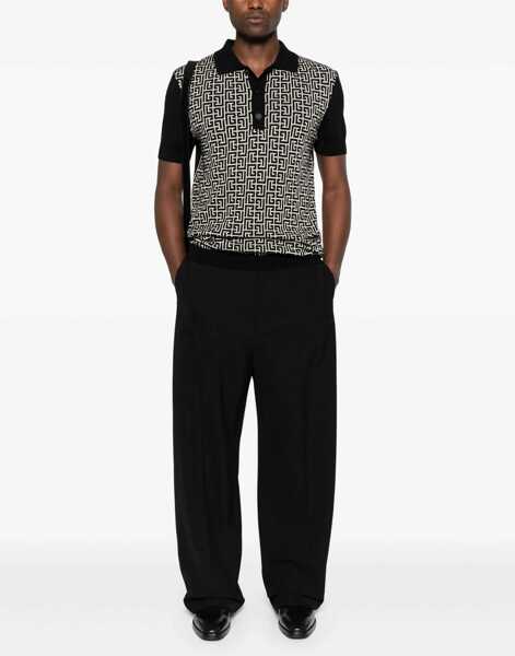 Tricouri Polo Balmain Monogram Polo MULTICOLOUR Barbati (BM 18297043) 2