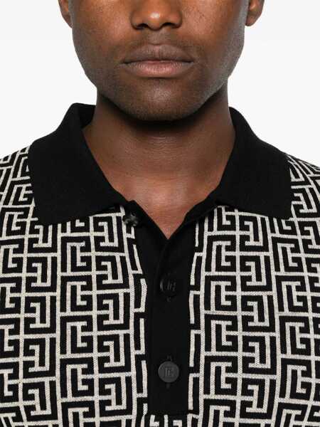 Tricouri Polo Balmain Monogram Polo MULTICOLOUR Barbati (BM 18297043) 4