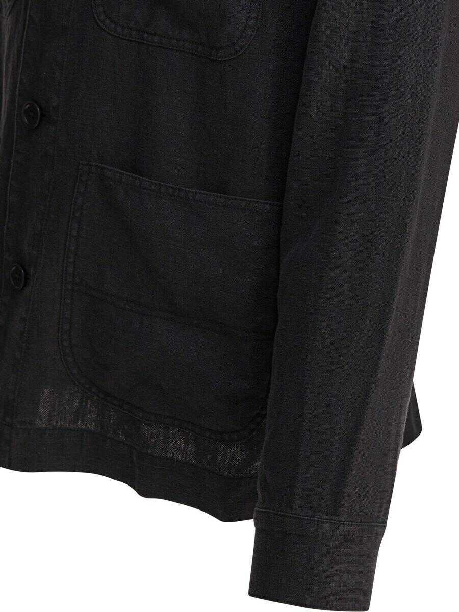 Geci Alex Mill Alex Mill Linen Work Jacket Black Barbati (BM 18297885) 4