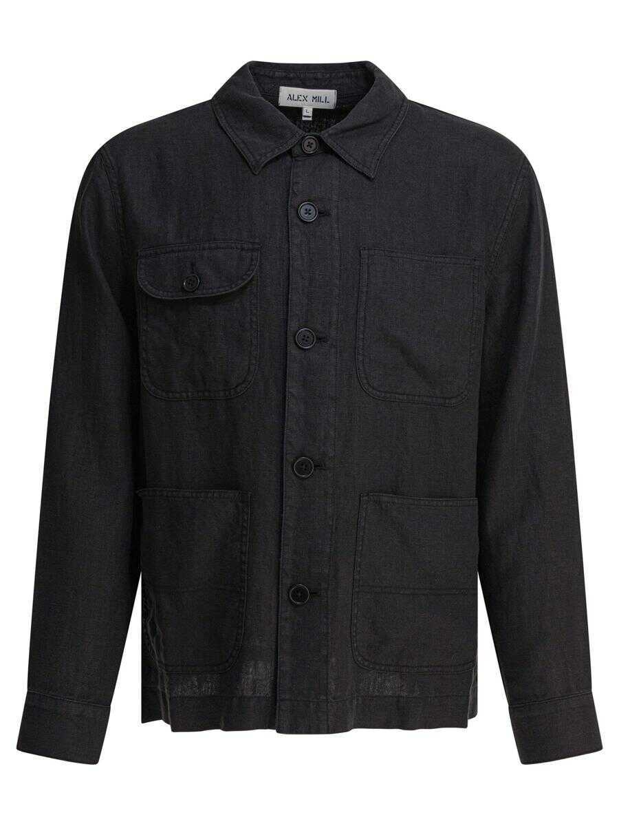 Geci Alex Mill Alex Mill Linen Work Jacket Black Barbati (BM 18297885) 1