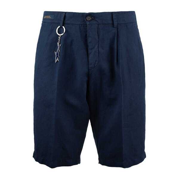 Pantaloni Paul&Shark Paul & Shark Linen And Cotton Bermuda Shorts With Darts BLUE Barbati (BM 18298473) 1