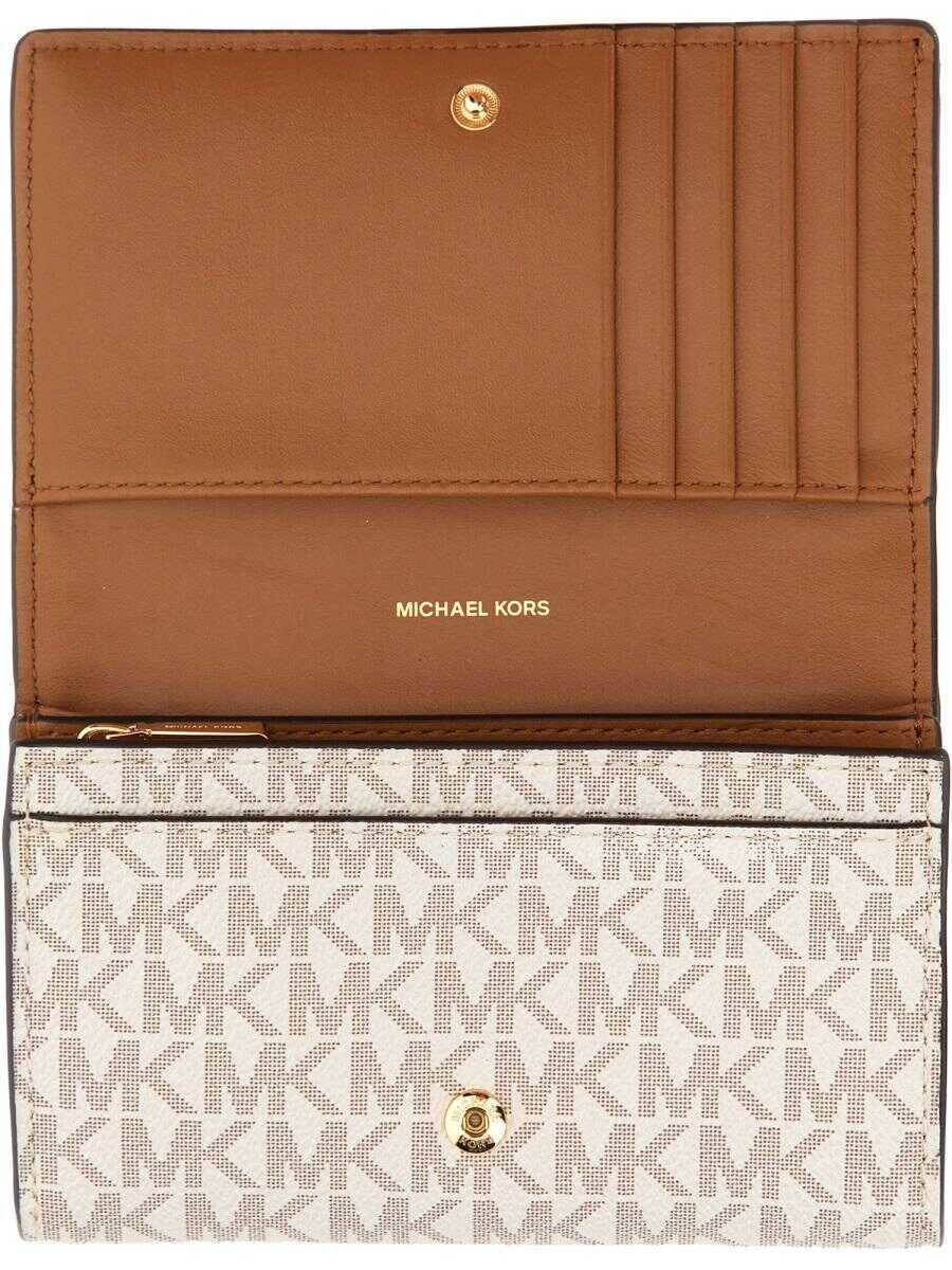 Portofele Michael Kors Michael Kors Wallet With All Over Logo Beige Femei (BM 18298521) 3
