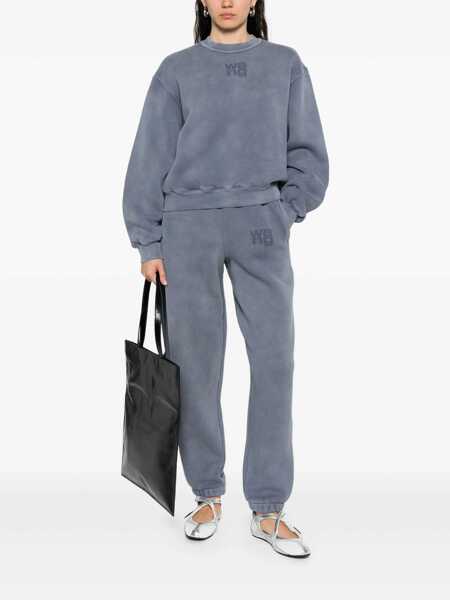 Hanorace Alexander Wang Cotton sweatshirt with logo Blue Femei (BM 18300300) 2