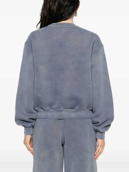 Hanorace Alexander Wang Cotton sweatshirt with logo Blue Femei (BM 18300300) 3