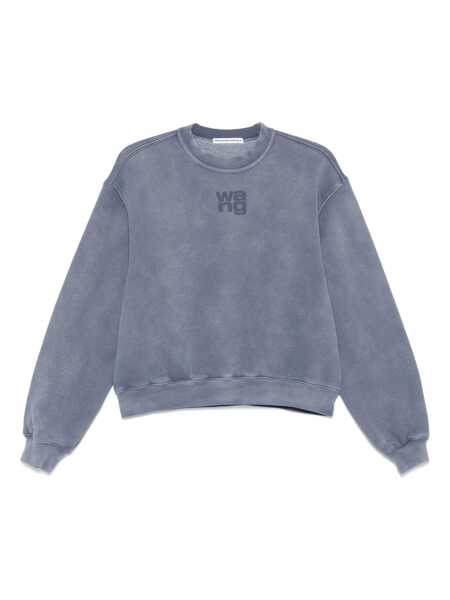 Hanorace Alexander Wang Cotton sweatshirt with logo Blue Femei (BM 18300300) 1