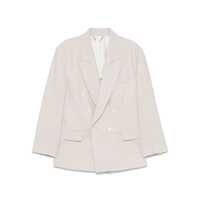 Sacouri Victoria Beckham Beige Double-Breasted Blazer Femei