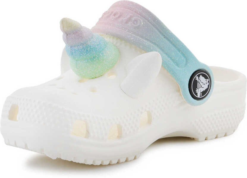 Sandale Crocs Classic IAM Rainbow Unicornctg Chalk White Baieti (BM 18305635) 3