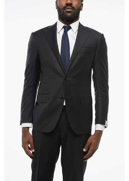 Sacouri CORNELIANI Cool Wool Blazer With Flap Pockets Midnight Blue Barbati (BM 18305752) 1