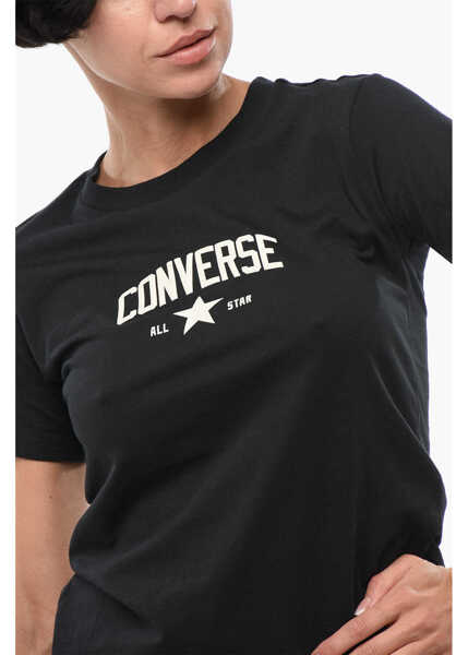 Tricouri Converse All Star Slim Fit Crew-Neck T-Shirt With Embossed Logo Black Femei (BM 18305773) 3