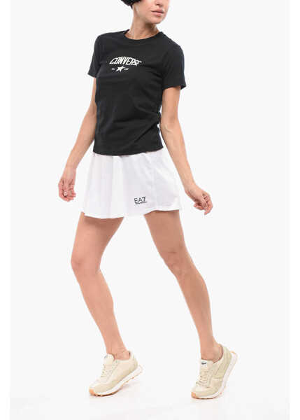 Tricouri Converse All Star Slim Fit Crew-Neck T-Shirt With Embossed Logo Black Femei (BM 18305773) 4