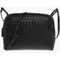 Genti tip postas Woven Leather Crossbody Bag With Zip Femei