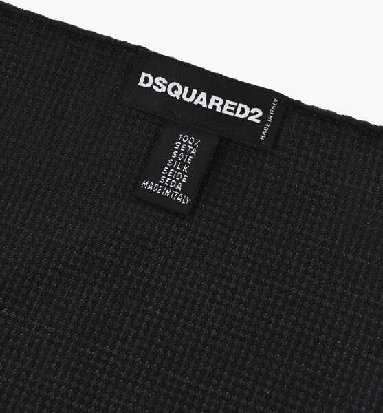Esarfe DSQUARED2 Solid Color Silk Pocket Square Black Barbati (BM 18305779) 3