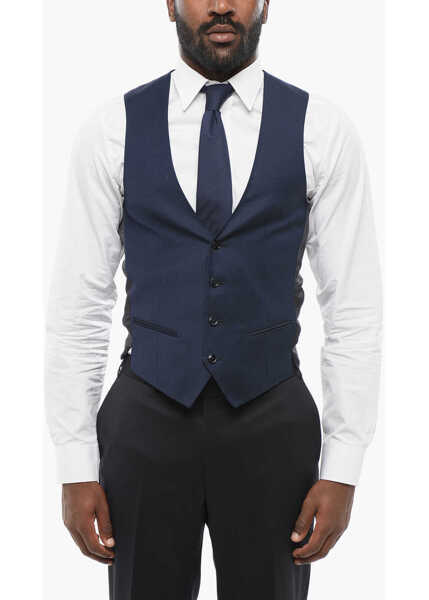 Veste costum CORNELIANI Code Wool 4 Buttons Vest Blue Barbati (BM 18305791) 1