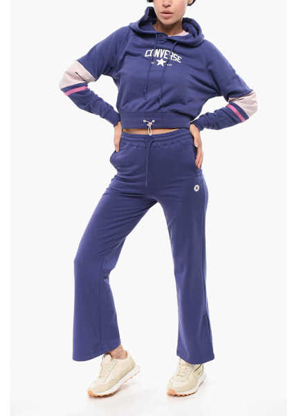 Bluze de trening Converse All Star Brushed Cotton Blend Hoodie With Drawstring Blue Femei (BM 18305797) 4