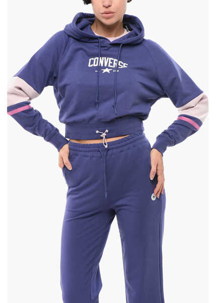 Bluze de trening Converse All Star Brushed Cotton Blend Hoodie With Drawstring Blue Femei (BM 18305797) 1