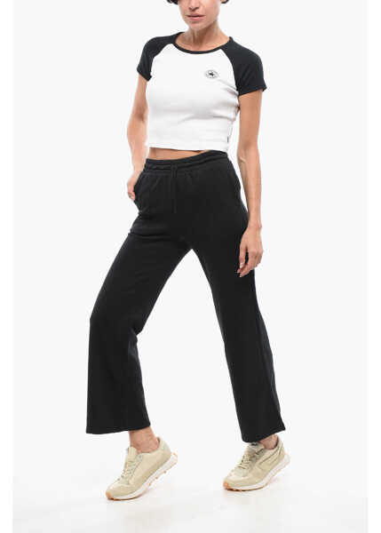 Pantaloni de trening Converse Solid Color Brushed Cotton Blend Joggers Black Femei (BM 18305938) 4