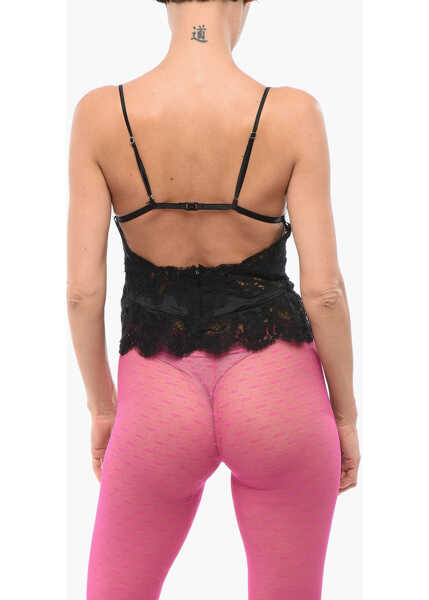 Sosete DSQUARED2 Silk And Lace Crop Top Black Femei (BM 18305950) 2