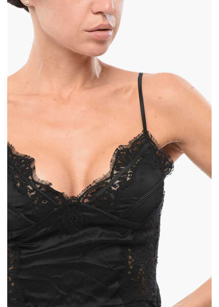 Sosete DSQUARED2 Silk And Lace Crop Top Black Femei (BM 18305950) 3