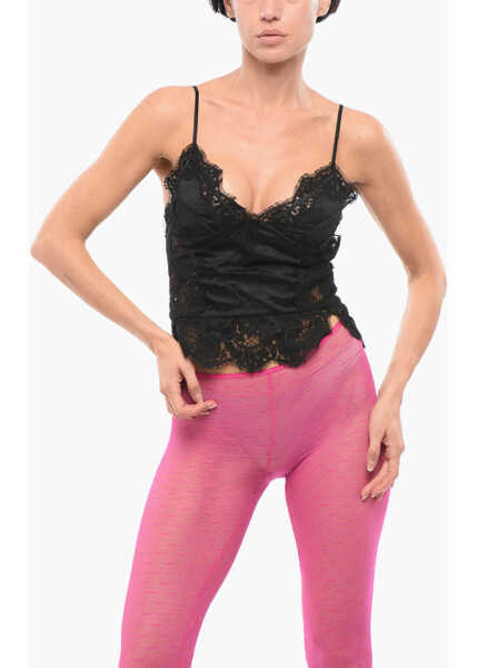 Sosete DSQUARED2 Silk And Lace Crop Top Black Femei (BM 18305950) 1