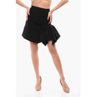 Fuste scurte Solid Color Draped Skirt Femei