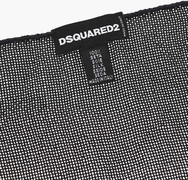 Esarfe DSQUARED2 Solid Color Gauzed Silk Pocket Square Midnight Blue Barbati (BM 18305977) 3