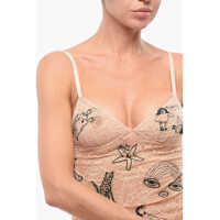 Pijamale Dama - Seturi pijamale DSQUARED2 Lace Petticoat With Embroideries Pink Femei (BM 18305980) - B-mall.ro