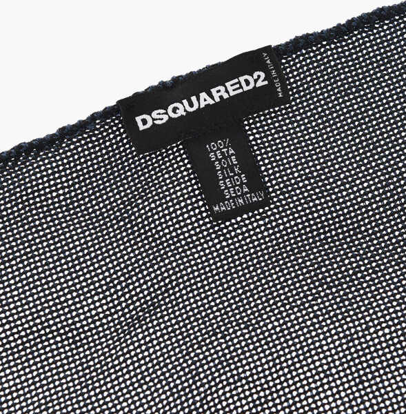 Esarfe DSQUARED2 Solid Color Gauzed Silk Pocket Square Blue Barbati (BM 18305998) 3
